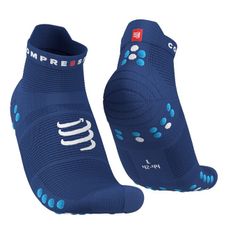 Compressport Pro Racing Socks v4.0 Run Low - sodalite/fluo blue