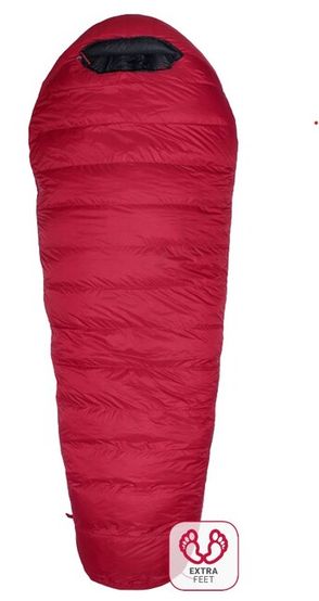 Sleeping bag Warmpeace Solitaire 1000 Extra Feet - 170cm - ribbon red/black